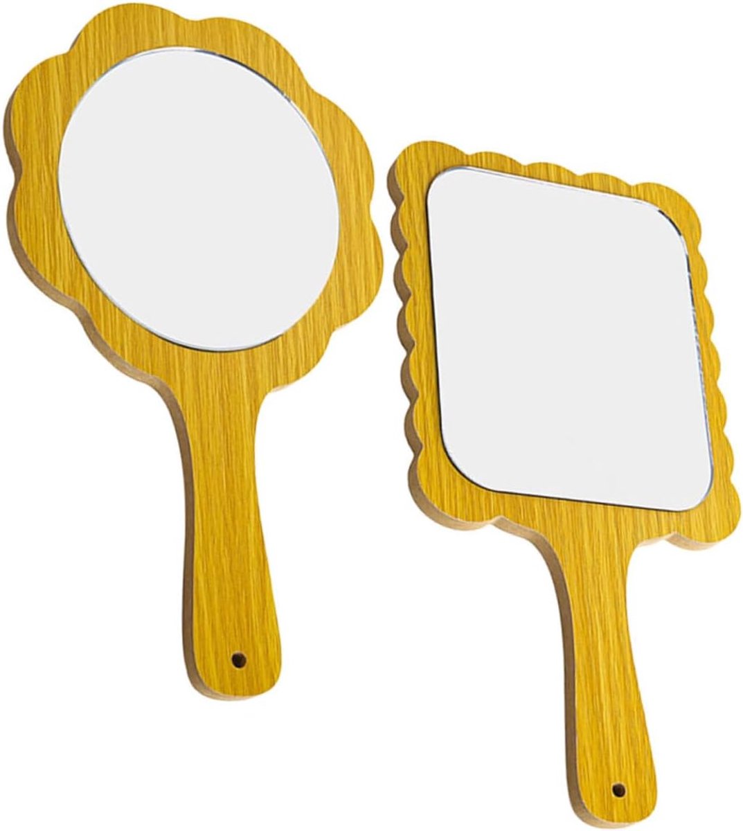 2 Stuks Draagbare Kaptafelspiegel Met Led-Scheerfunctie Vergrootglas Draagbare Handgreep Kleine Handspiegel Voor Vrouwen Handspiegel Make-Upspiegel Gebruiksvriendelijke