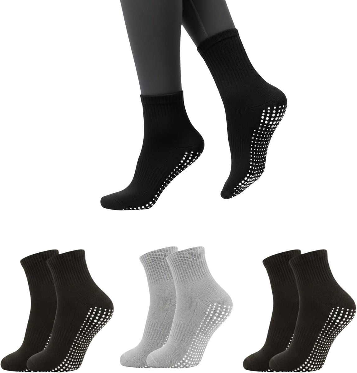 Sokken. Katoenen sportsokken voor dames en heren. Panty's voor Fitness, Pilates, Ballet, Binnen, Gymnastiek, Training.