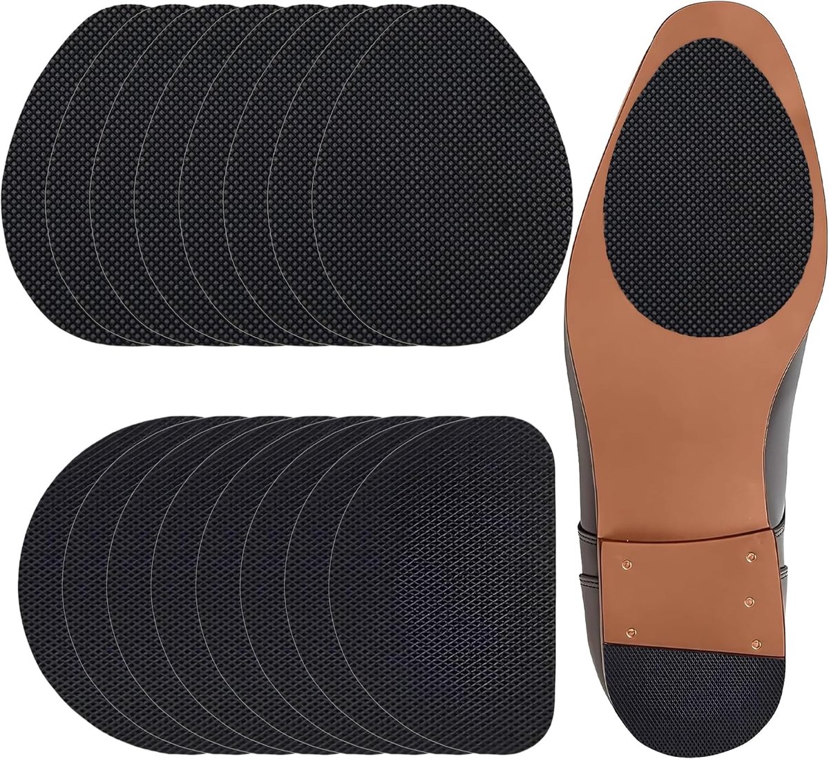 rubberen zolen om op te plakken, 16 stuks, schoenzolen reparatieset met antislip rubberen beschermers, zoolpads stickers voor antislipschoenen
