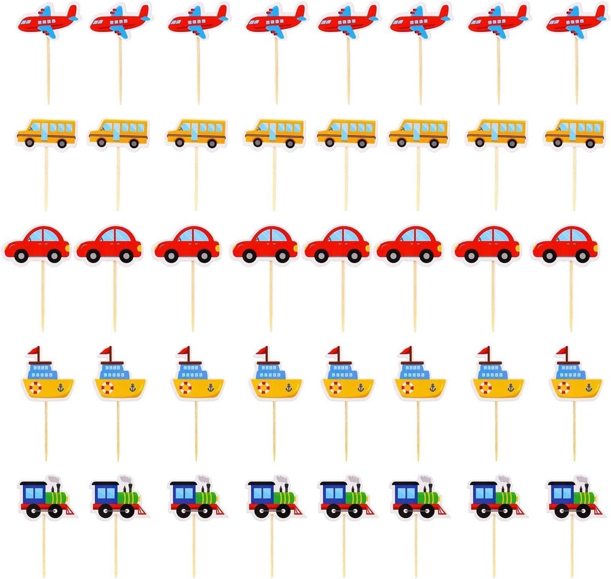 40 Stuks Transport Posters Voor Kinderen, Creatieve Cartoon Cake Posters, Geschikt Voor Het Bakken Van Desserts, Accessoires Voor Verjaardagsfeestje Partij Decoratie.