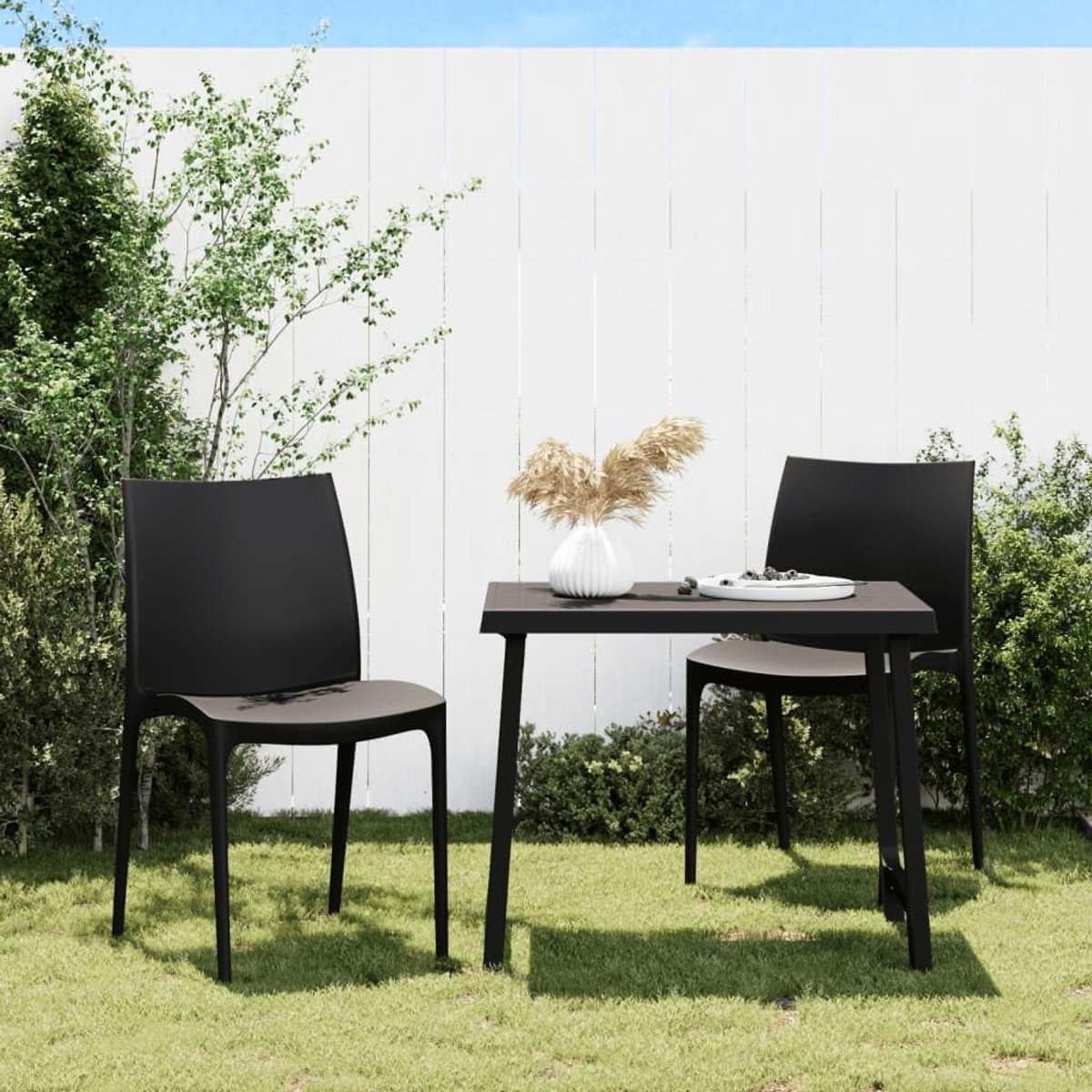 2 STK. Antraciet 50x46x80 cm polypropyleen, vrijetijdsstoelen terrasstoelen outdoor stoelen balkonstoelen voor terrassen, tuinen, terrassen
