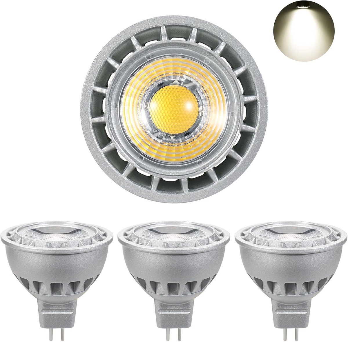 Ledlampen MR16,AC/DC 12V,500LM,Natuurlijk Wit 4000K,5W