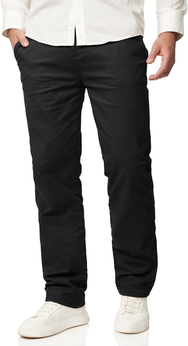 Behype. Chinobroek voor heren, regular fit met stretch jeans, chinobroek, rechte pijpen, jeansbroek