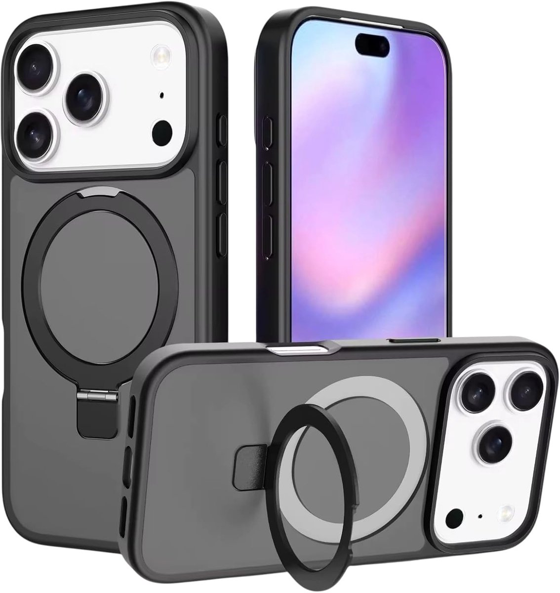 geschikt voor iphone 17 pro, Shockproof Hoesje met Ringhouder, Compatibel met Magsafe