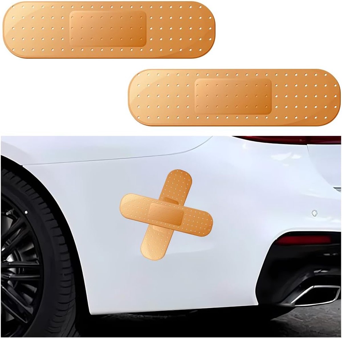 Dailygoods- Autostickers Grappige Pleisterprint - 2 Stuks - Vinyl