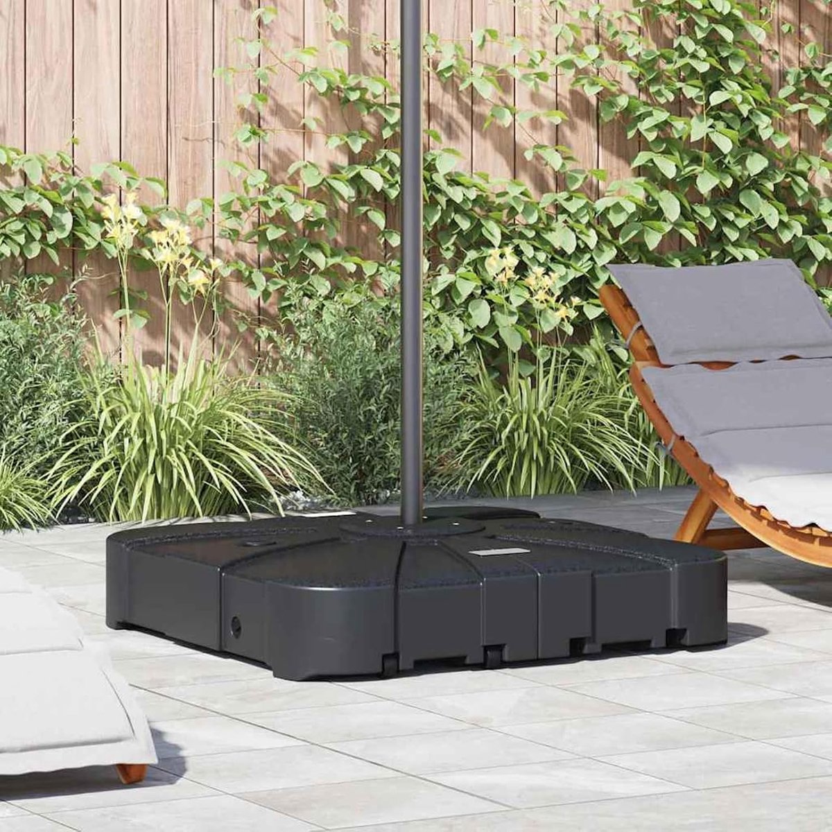 Set van 2 zwevende parasolstandaarden, 150 kg zand of 113 kg water, parasolstandaard voor terras, café, zwembad, 42006932