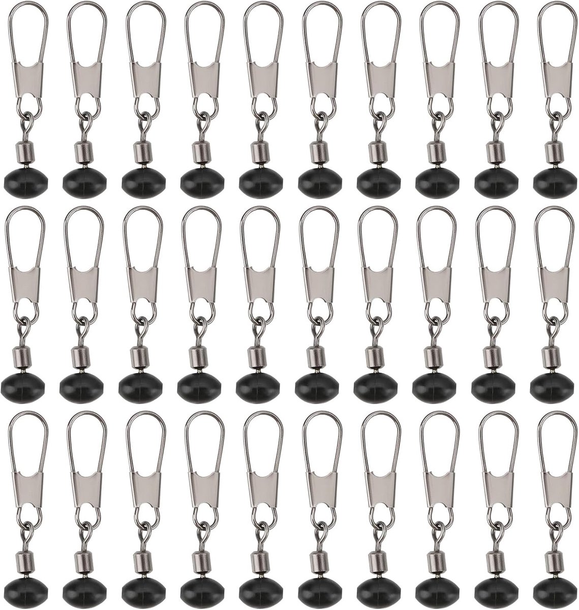 Dailygoods- Vissen Bead Spinner 30 Stuks - 30MM - 13KG - Geschikt voor Schuifvlotter/Aas Mand - Flexibele Viservaring - Vermindert Lijnverstrengeling
