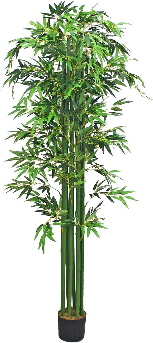 Bamboe kunstplant kunstplant met echt hout 210 cm