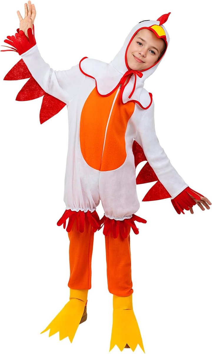 | Paarden kostuum voor meisjes en jongens - Dieren, Kip, Haan, Kuiken - Kostuum voor Kinderen, Accessoire verkleedkleding en rekwisieten voor Halloween, carnaval & feesten - Wit