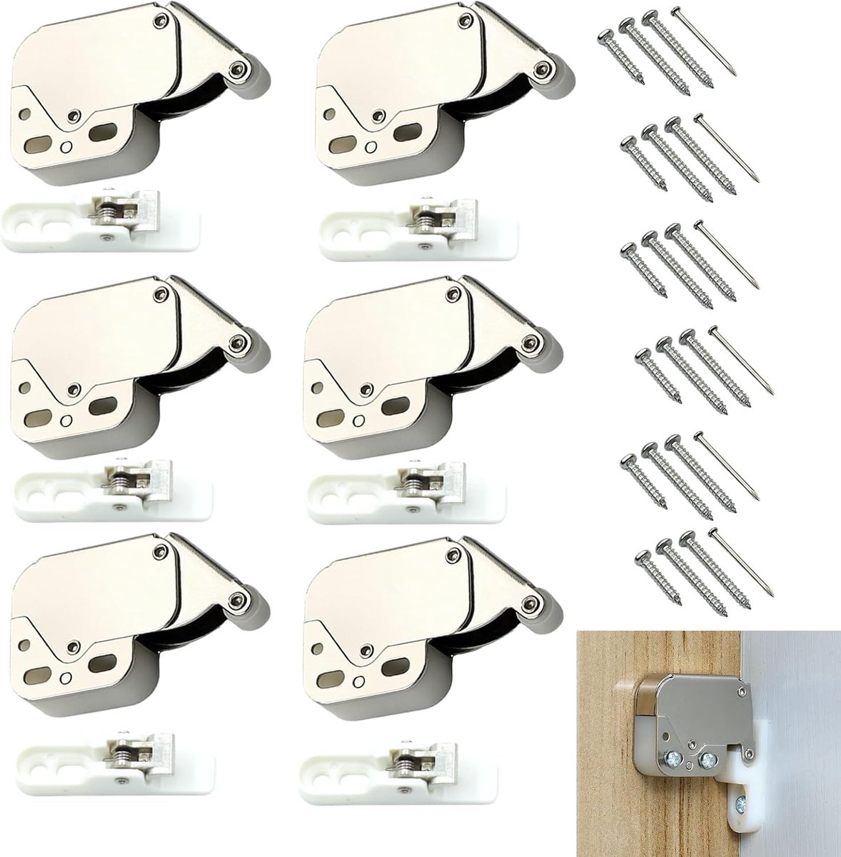 Dailygoods - 6 Mini Kliksluitingen voor Meubels en Kastdeuren