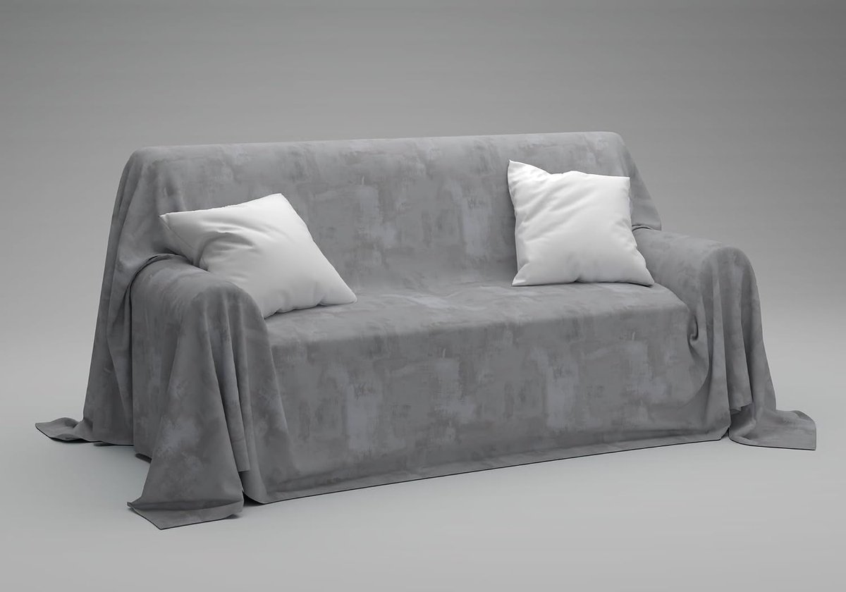 Home - Sprei voor zomer en lente, 270 x 270 cm, 100% puur en duurzaam katoen, ideaal als bankovertrek en multifunctionele deken, banksprei en lichte tweepersoonsdeken