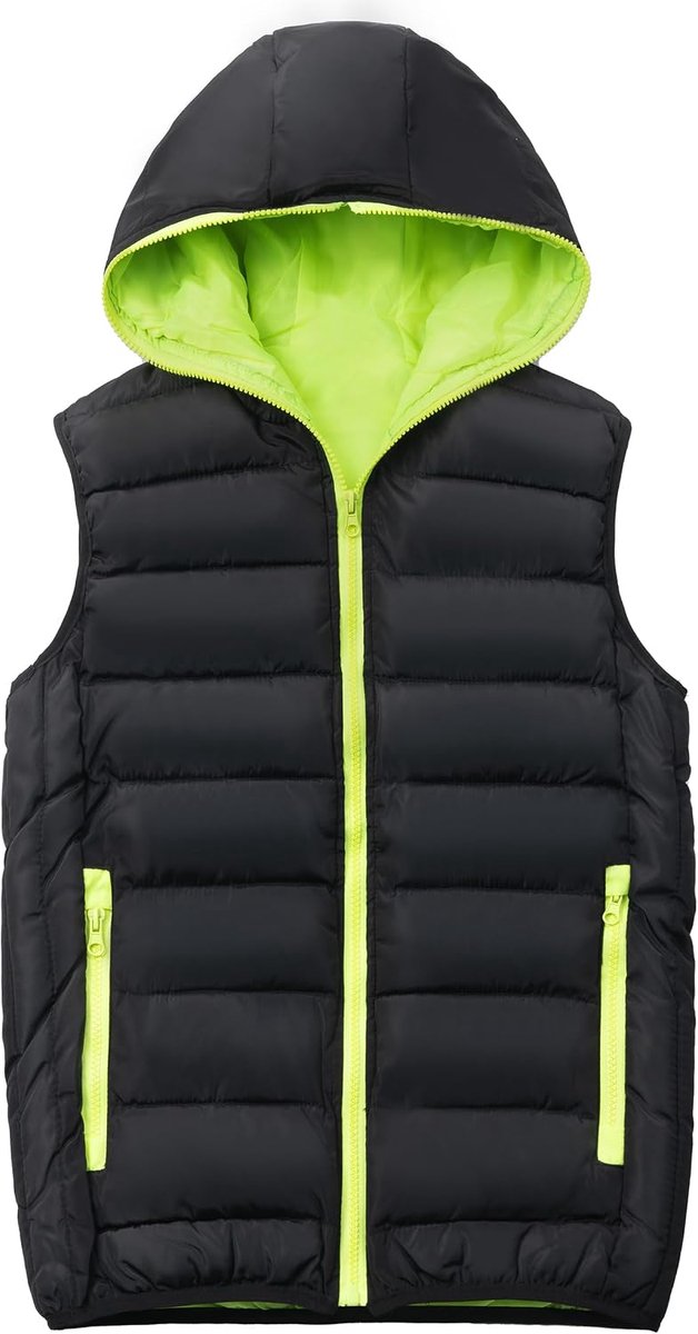 vest voor kinderen, winter, warm, zonder mouwen, jas met capuchon