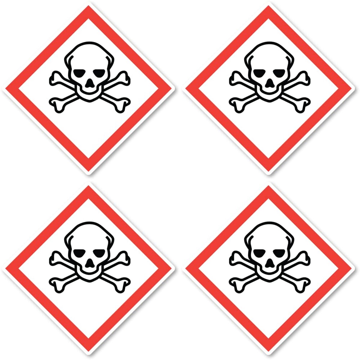 Gevarensymbool: UN/GHS-gevarenpictogram - stickers: 7,5 cm, 4 stuks