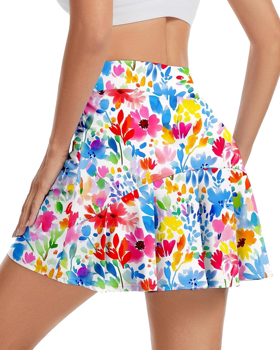 Broekrok voor dames,tennisrok met broek, sportrok, wandelrok, dames, met zakken, minirok