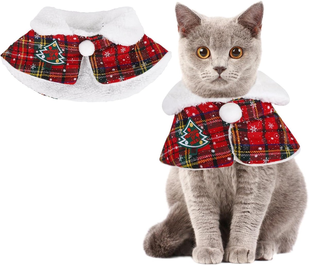Hond Kat Kerst Outfit Huisdier Cape Mantel Rood Schattig Huisdier Kostuum Cape Warme Zachte Kat Kleding Voor Kleine Middelgrote Puppy Hond Kat