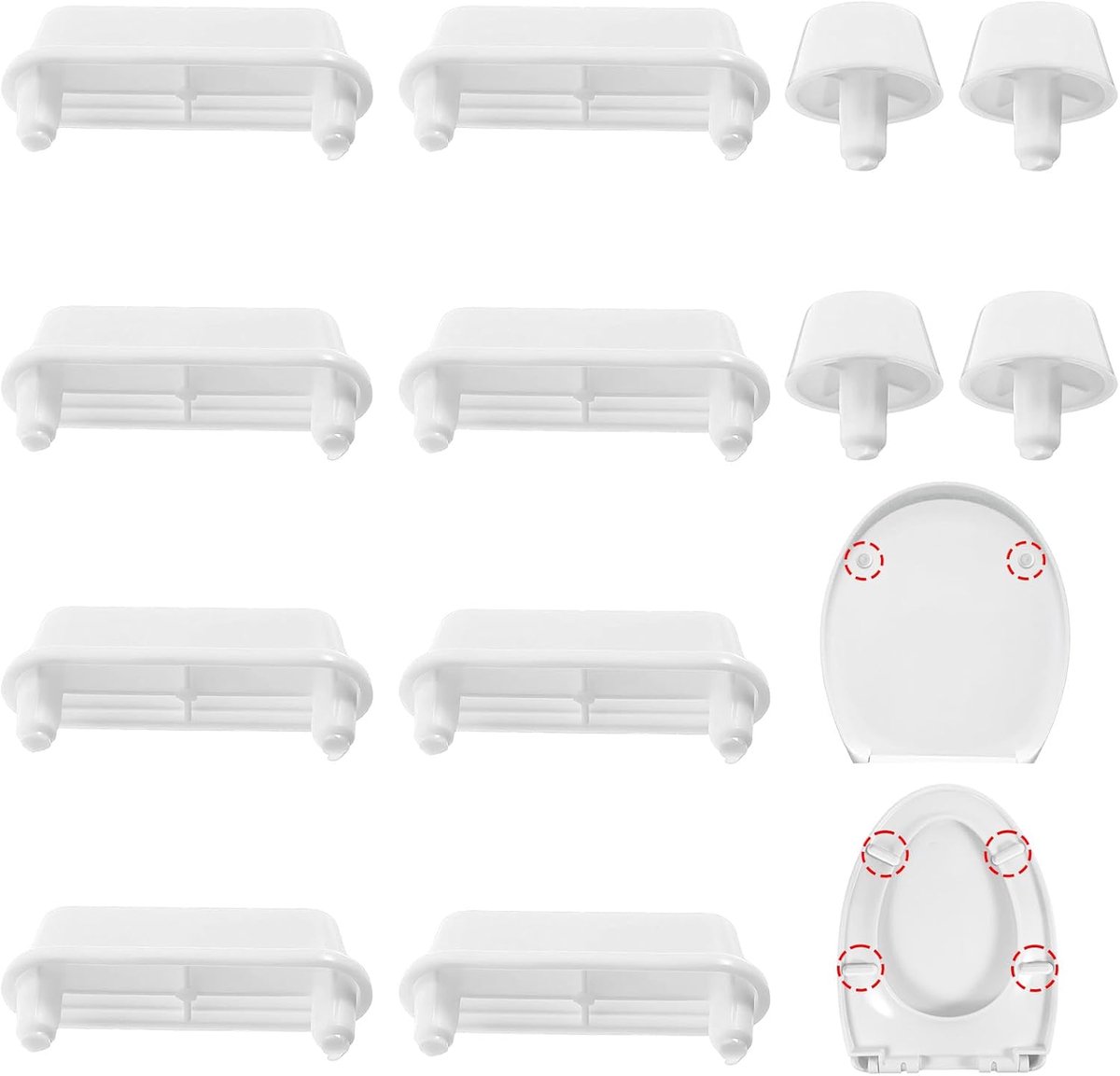 12 STKS Toilet Seat Buffers, Wit Toilet Seat Bumper Schokabsorberend