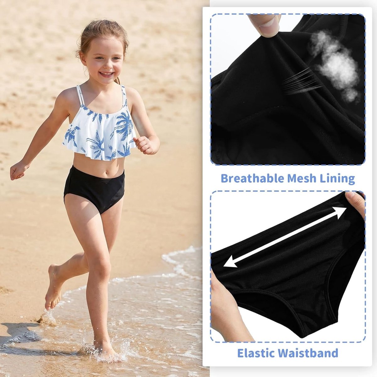 Set Tweedelige Badpakken Kinderbikinislips Badmode Zwempak Zwemkleding Zwemset voor Kinderen 9-14 Jaar
