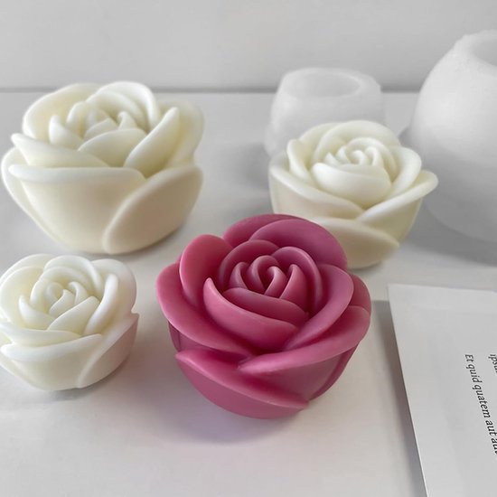 3 stuks bloem kaarsgietvormen roos bloemen siliconen vorm 3D siliconen vorm kaarsvorm bloemen kaarsen siliconen gietvormen voor kaarsen voor Moederdag, Valentijnsdag, verjaardagsfeest — afbeelding 5