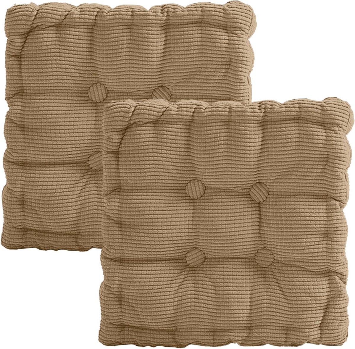 40 x 40 cm, set van 2 voor stoel en vloer, dik gewatteerd kussen met 100% PP-katoenen vulling, vierkant stoelkussen voor binnen en buiten, vloerkussen voor bank, tuinstoel en eetkamer