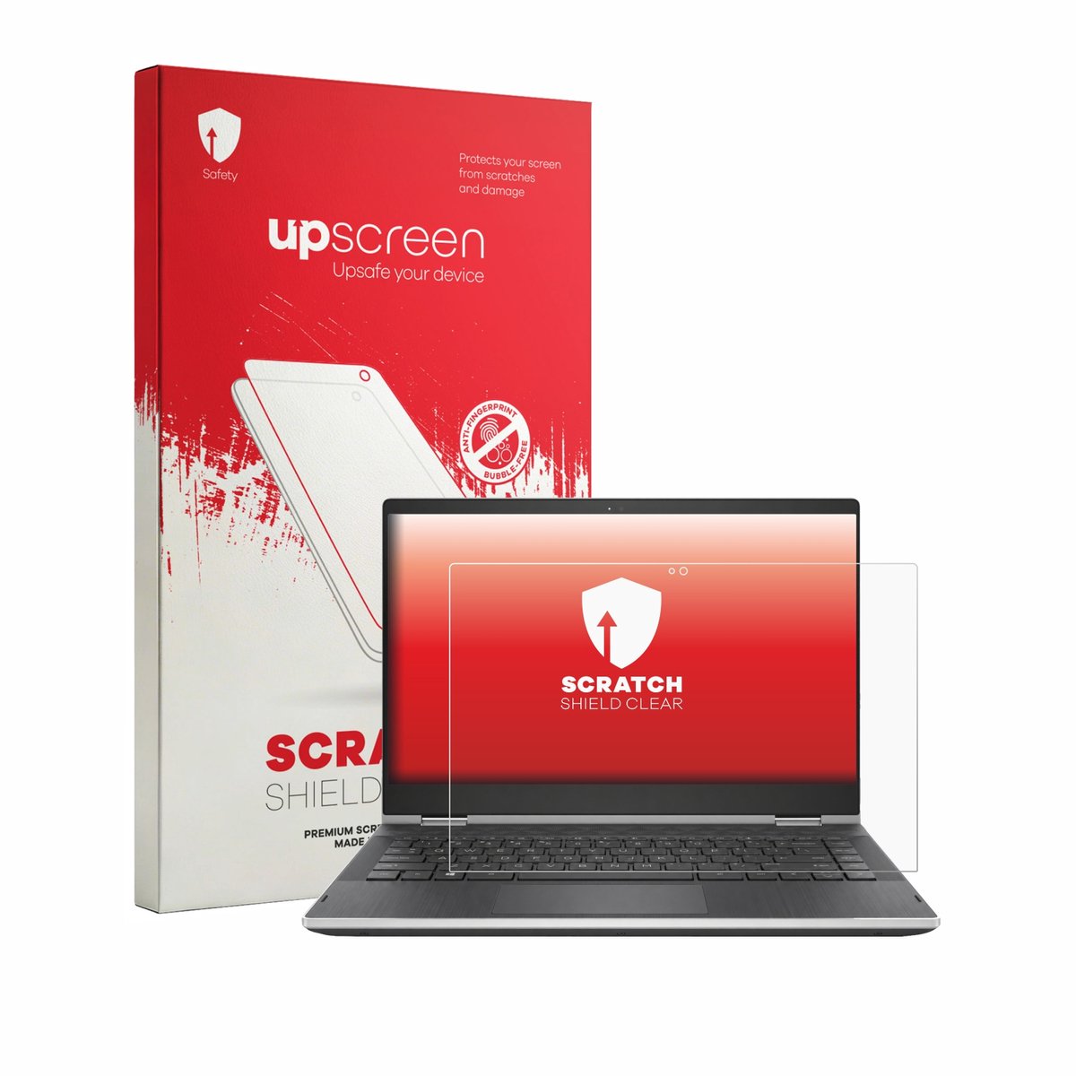 upscreen - Screenprotector voor HP Pavilion x360 14-cd0020nf - Folie Beschermfolie transparant