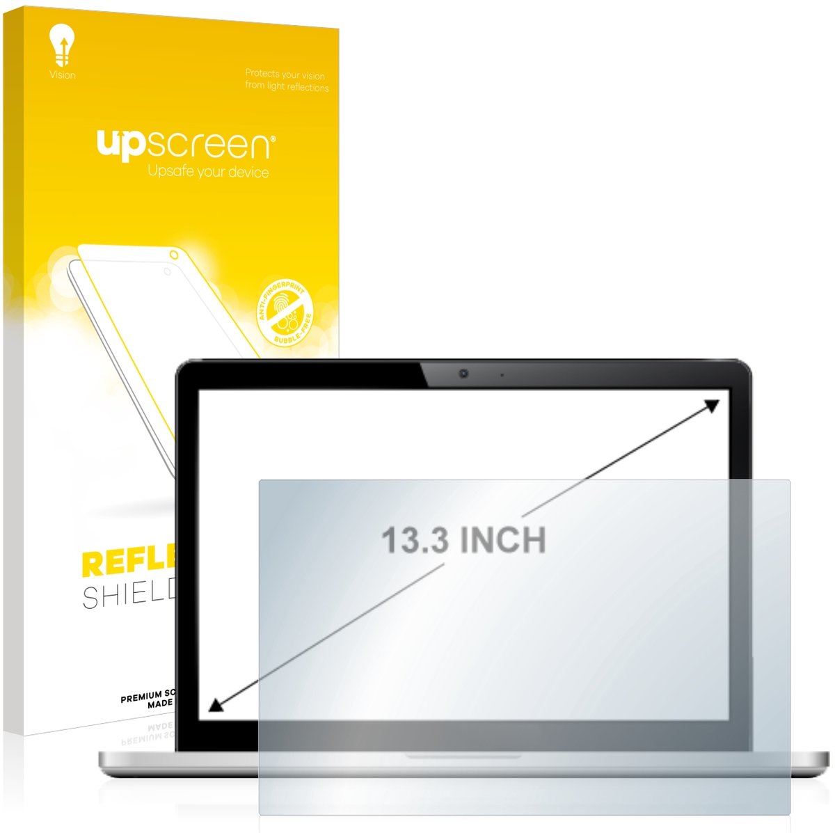 upscreen - Screenprotector voor Laptops met 13.1 inch-scherm [290 mm x 163 mm, 16:9] - Folie Beschermfolie anti glare matte