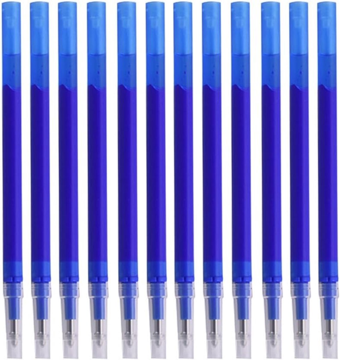 12 stuks navullingen, uitwisbaar, 0,7 mm, voor uitwisbare pennen en gelpennen, blauwe inkt, wrijvingsvrij schrijven, duurzame rollerpatronen voor school, kantoor en dagelijks gebruik, balpenvullingen