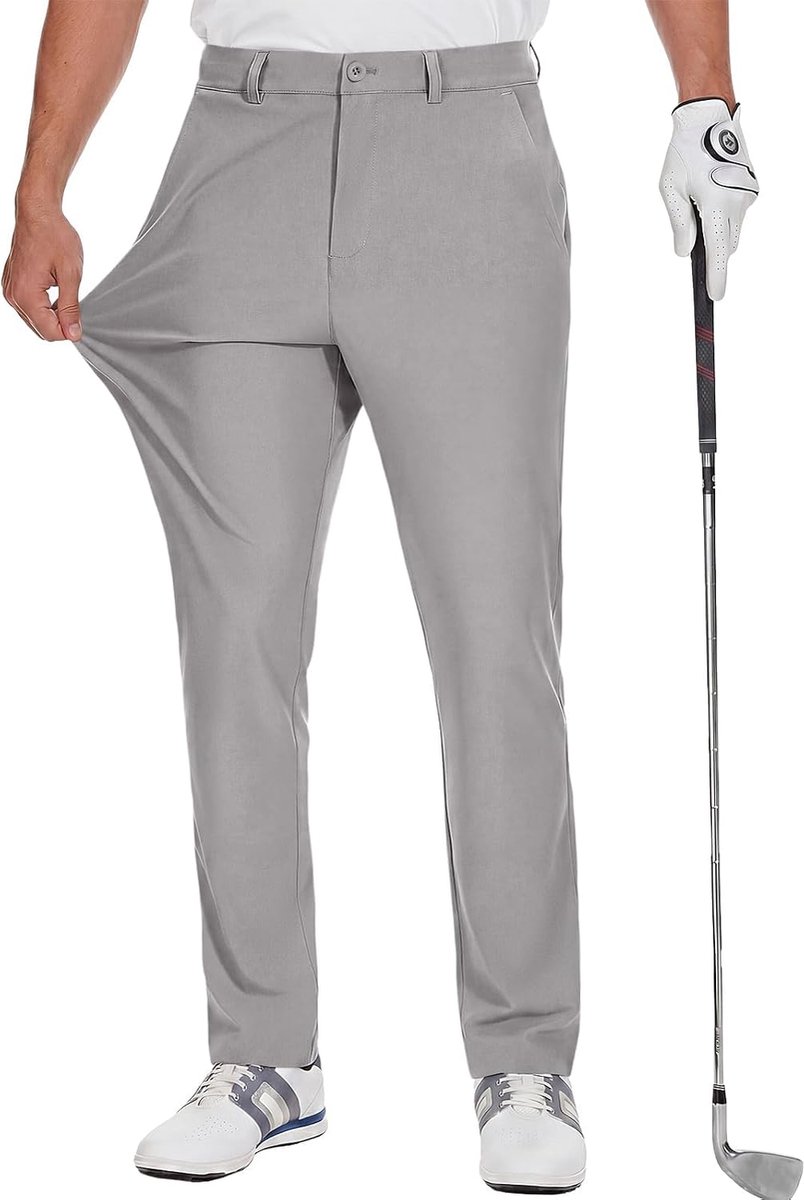 Golfbroek, stretch, ademende broek met zakken, slim fit, sneldrogende vrijetijdsbroek, lichte stoffen broek