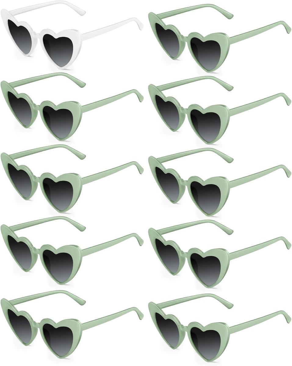 6/8/10 Pack Hartvormige Zonnebril Bachelorette Vintage Hartbril voor Vrouwen Bruiloft Bruids Party Decoraties