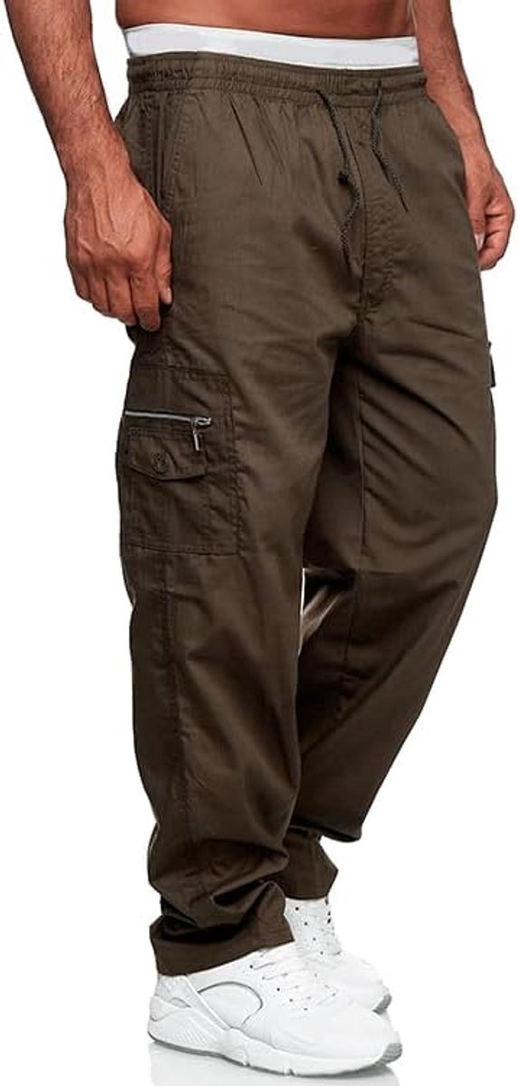 Cargobroek voor heren, gevechtswerk, casual joggingbroek, trainingsbroek met trekkoord en zakken