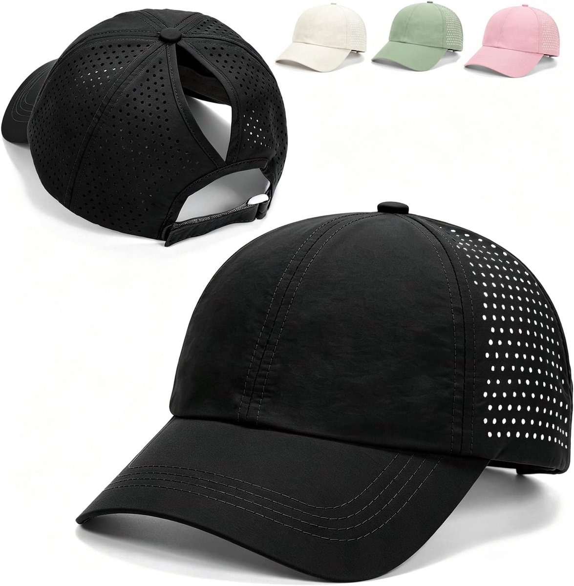 Honkbalpet voor dames, paardenstaart, basecap, paardenstaart, mesh pet, pet voor hardlopen, outdoor, zomerpet