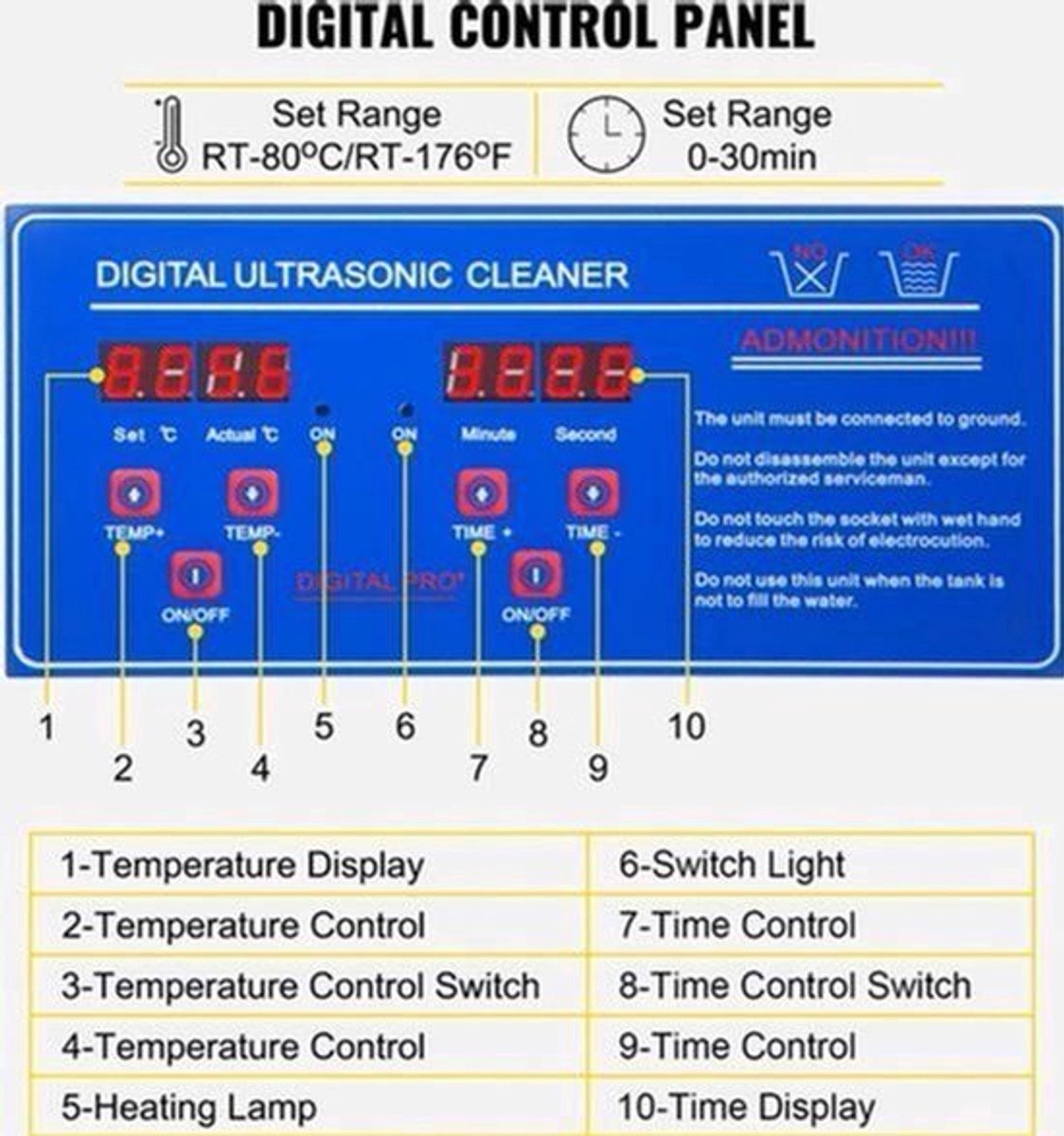 Ultrasoon Reiniger - Ultrasone Reiniger - Ultrasonic Cleaner - Ultrasoon - Ultrasoon Reiniger voor Brillen - Ultrasoon Reinigingsapparaat - Voor Sieraden - 1.3L - 40kHz - Zilver