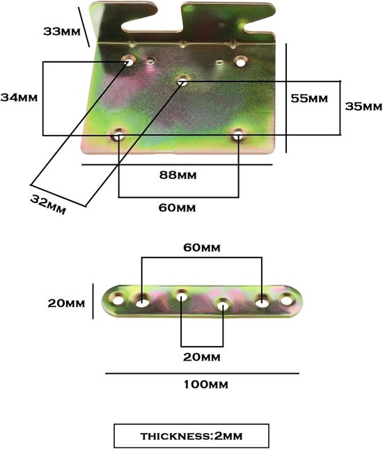 4 sets bedlamphouder met 44 stuks schroeven bedrails, fittingen, bed-scharnier, bedhoekconnectoren voor bedframes bedframes bedreinigers — afbeelding 4