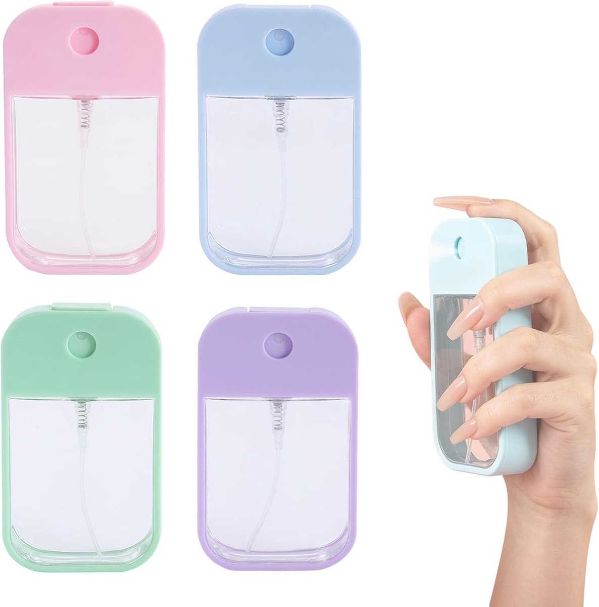 Set van 4 Herbruikbare Mini Sprayflessen van 45 ml voor Alcohol, Parfum en Gezichtsverzorging - Ideaal voor Reizen en Dagelijks Gebruik
