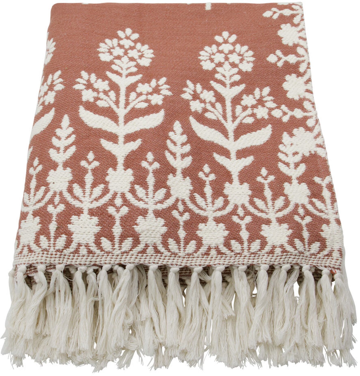 House Doctor plaid Mazzo terracotta 140x200cm katoen oudroze, terracotta