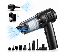 Kreoxy Kruimeldief Snoerloos – Handstofzuiger – Auto Stofzuiger – Sterke Zuigkracht – Air Duster – 9 Opzetstukken