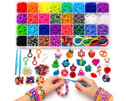 BOTC Loombandjes Starterspakket - 1800-Delig - 28 Kleuren - Loomelastiekjes - Loomen - Loom Pakket