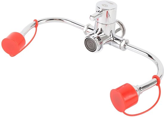 Aanpasbaar Oogspoelstation met Deksel, Verstelbare Waterstroom en 360° Rotatie voor Eerste Hulp in Laboratoria en Fabrieken met 3 Adapters — afbeelding 5