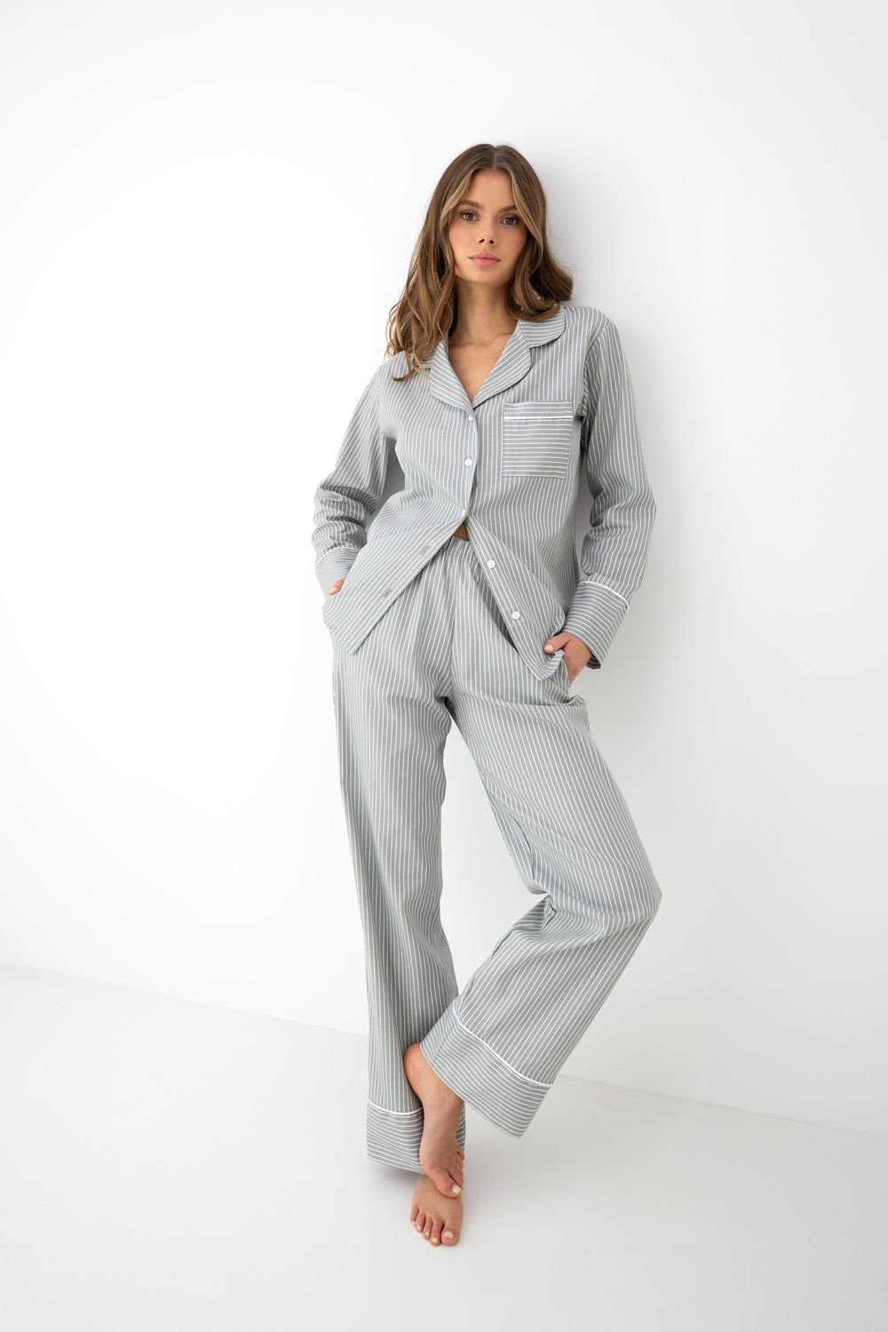 S& Sensis Sensis Katoenen Pyjama Imani Dames Grijs