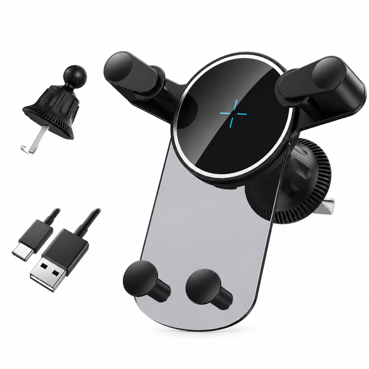 Telefoonhouders auto: 15 W draadloze autotelefoonhouder met clip voor ventilatierooster