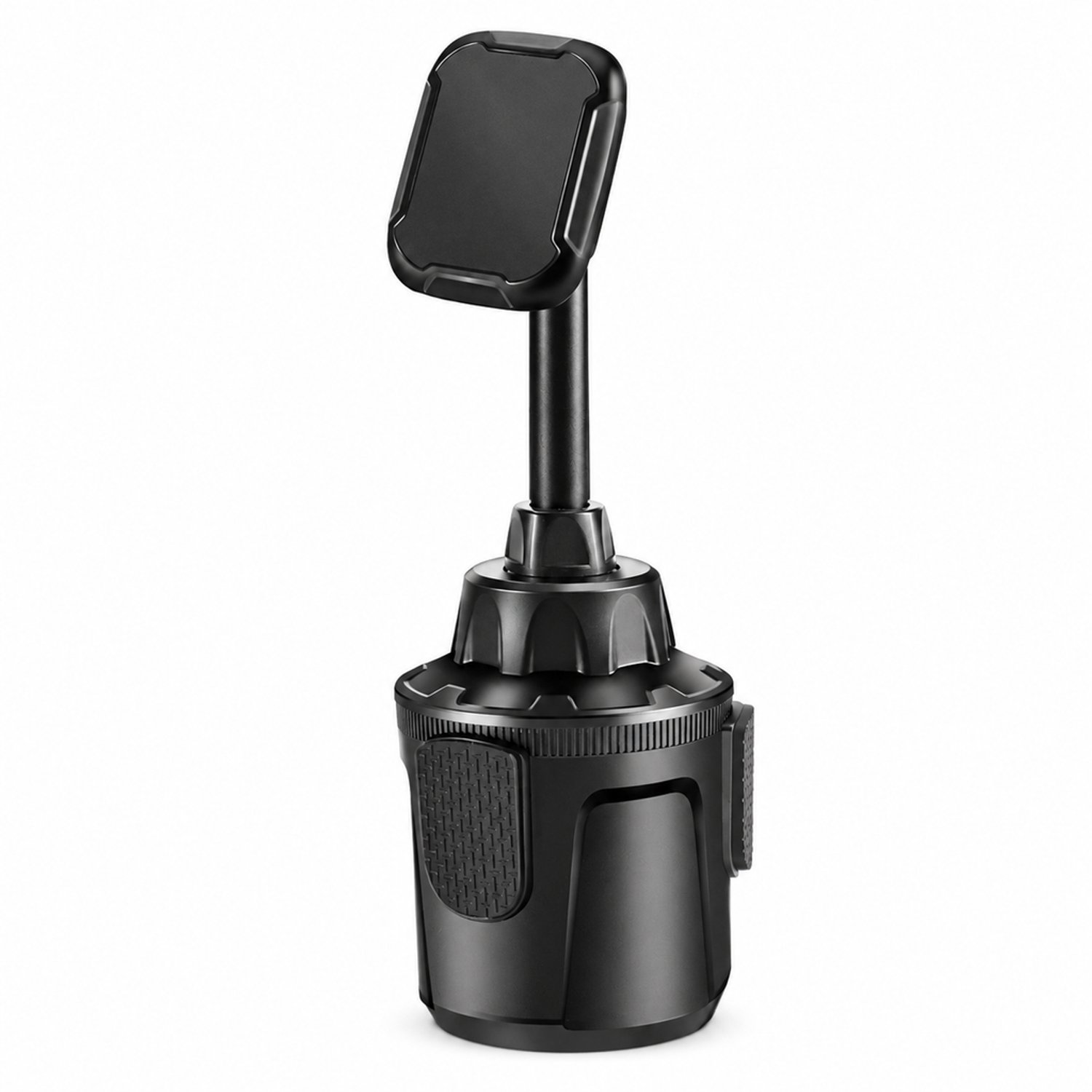 telefoonhouders auto voor de bekerhouder, magnetische telefoonhouder met 1 vierkante en 1 ronde magnetische plaat