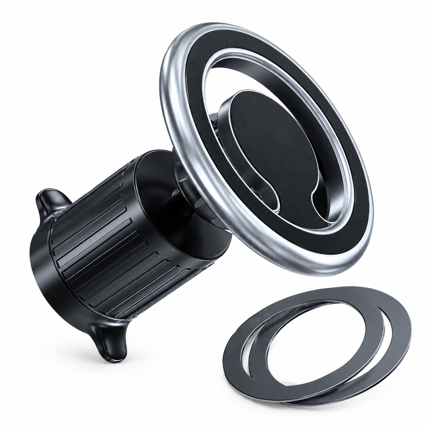 telefoonhouders auto - zilverkleurige magnetische telefoonhouder voor het ventilatierooster