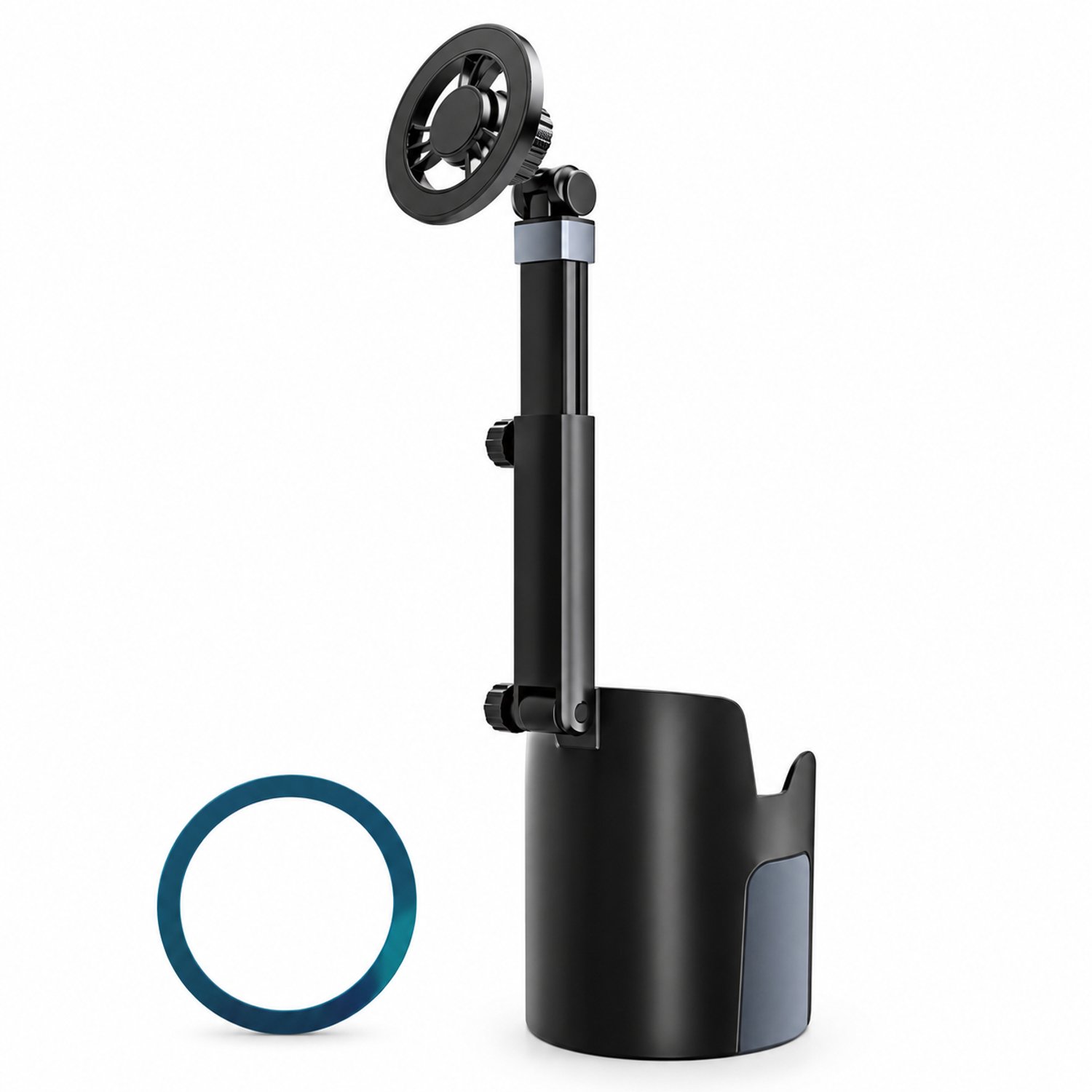 Telefoonhouders auto – uitschuifbare magnetische telefoonhouder voor de autobekerhouder, met 1 magnetische plaat