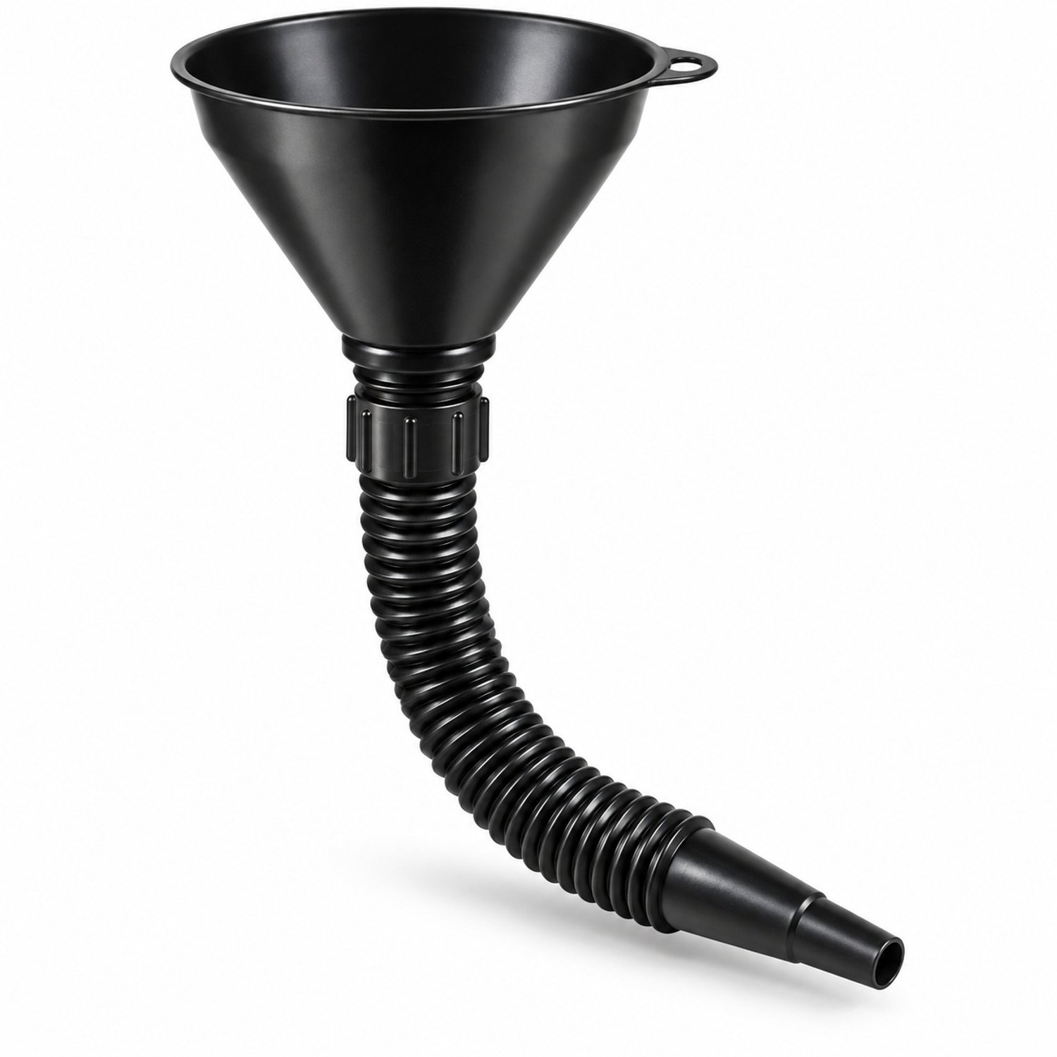 Flexibele Trechterset 2-in-1 - Olie- en Zuurbestendig - 37 cm - Zwart