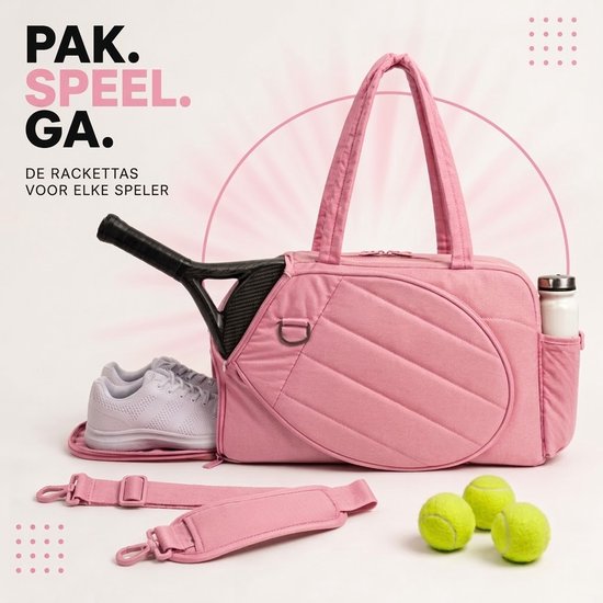 Padeltas - Sporttas - Padel Rugzak - Padelzak - Roze Padeltas - Sporttas - Padel Rugzak - Padelzak - Roze