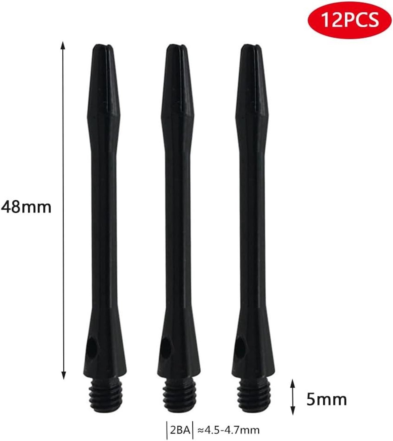 Aluminium dart shafts 48mm lang - Medium dart accessoires met 2BA draad - Set van 12 stuks voor optimale prestaties