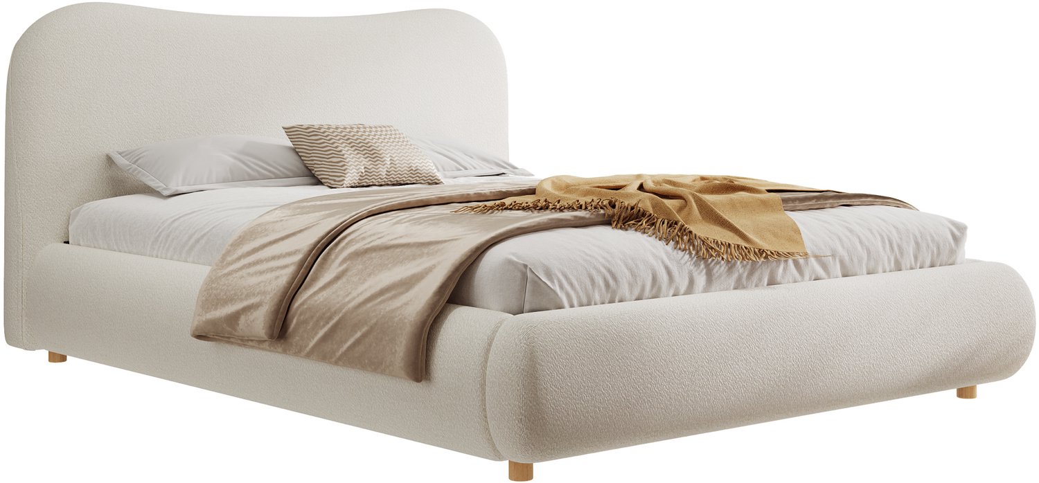 COVREO Opbergbed met hydraulische functie – 180x200 cm – Slaapmeubel met lattenbodem – Gestoffeerd frame – Wit - zonder matras