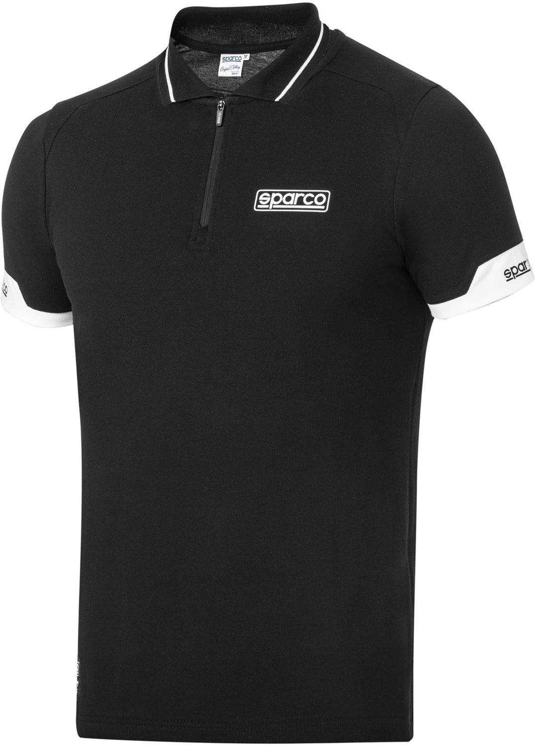 Sparco Zip Poloshirt - Zwart - Maat XXL
