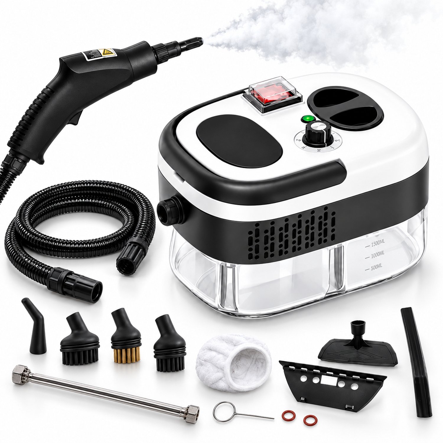 Stoomreiniger - Draagbare Vlekkenreiniger met Stoomfunctie - Tapijtreiniger - Bankreiniger - Meubelreiniger - 2500 W - 6 Stoomstanden