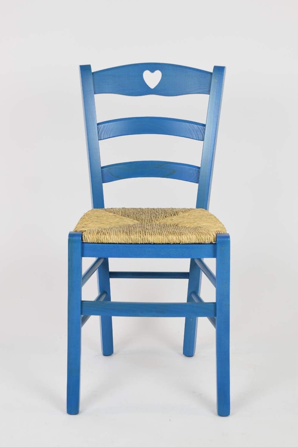 Set van 4 Houten Eetkamerstoelen Cuore Blauw – Beukenhout – Italiaanse Kwaliteit – Zonder Armleuningen