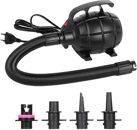 Elektrische luchtpomp, draagbaar, 500 W, elektrische pomp, luchtbed, zwembadspeelgoed, raften, boot, snel opblazen, elektrische luchtpomp voor opblaasbare boten, rafts, boten, yogaballen enz — afbeelding 4